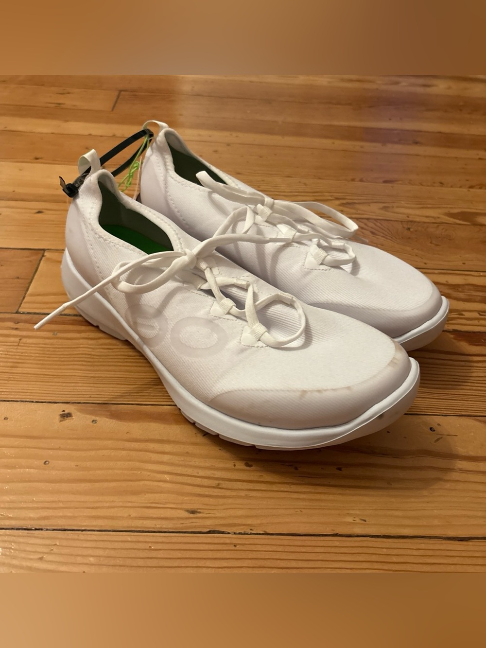Mens Oofos Oomg Sport LS White Athletic Low Recovery Pull On Shoes Sz 9.5